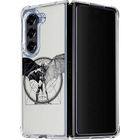 DC Comics Batman Skeleton diagram Art Galaxy Z Fold5 5G Clear Case