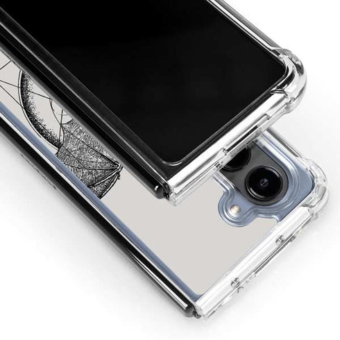 DC Comics Batman Skeleton diagram Art Galaxy Z Fold5 5G Clear Case