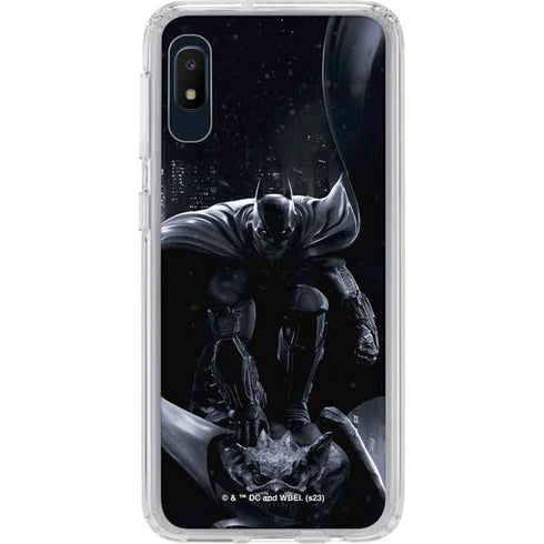 DC Comics Arkham Origins Batman In action pose Galaxy A10e Clear Case