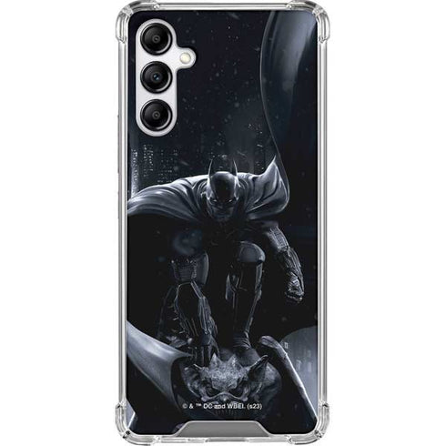 DC Comics Arkham Origins Batman In action pose Galaxy A14 5G Clear Case