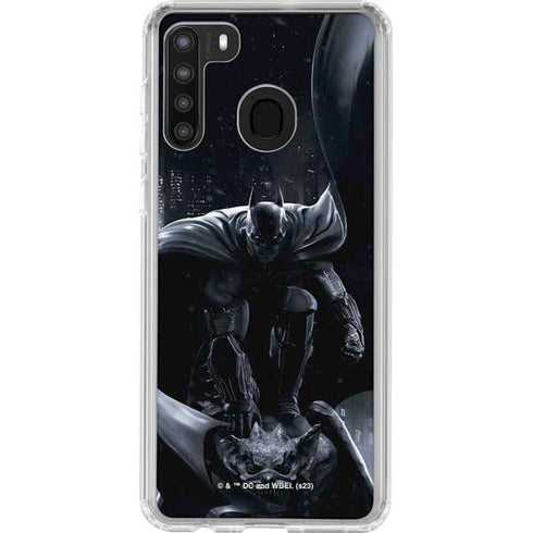 DC Comics Arkham Origins Batman In action pose Galaxy A21 Clear Case