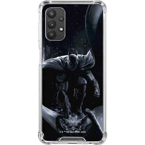 DC Comics Arkham Origins Batman In action pose Galaxy A32 5G Clear Case