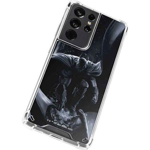 DC Comics Arkham Origins Batman In action pose Galaxy S21 Ultra 5G Clear Case