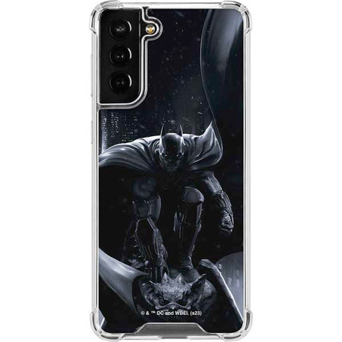 DC Comics Arkham Origins Batman In action pose Galaxy S22 Plus Clear Case