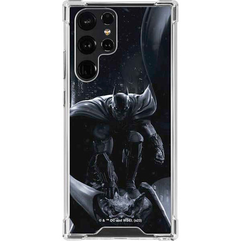 DC Comics Arkham Origins Batman In action pose Galaxy S22 Ultra Clear Case