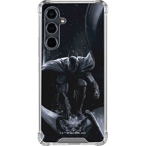 DC Comics Arkham Origins Batman In action pose Galaxy S23 FE Clear Case