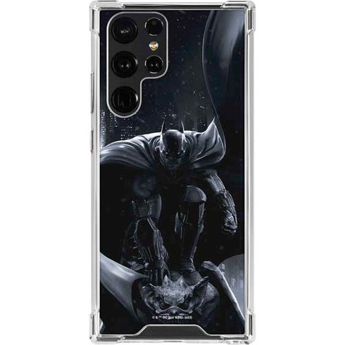 DC Comics Arkham Origins Batman In action pose Galaxy S24 Ultra Clear Case