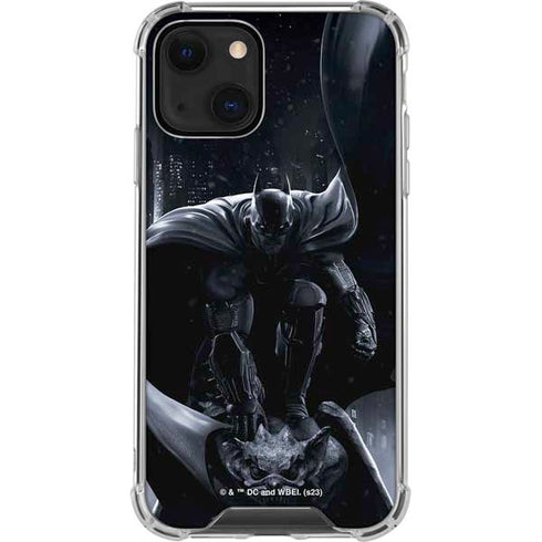DC Comics Arkham Origins Batman In action pose iPhone 14 Plus Clear Case