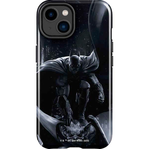 DC Comics Arkham Origins Batman In action pose iPhone 15 Plus Impact Case