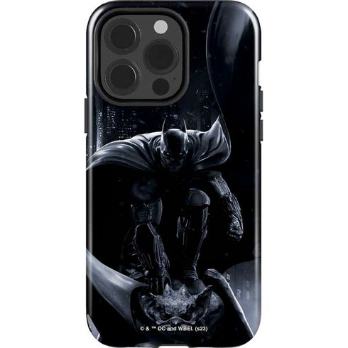 DC Comics Arkham Origins Batman In action pose iPhone 14 Pro Impact Case