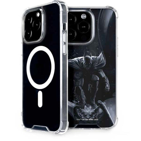 DC Comics Arkham Origins Batman In action pose iPhone 14 Pro MagSafe Case