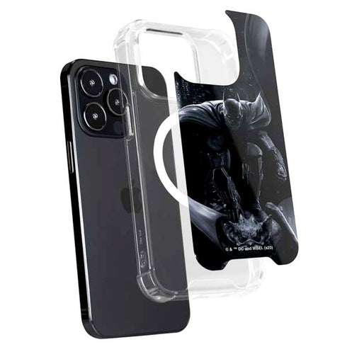DC Comics Arkham Origins Batman In action pose iPhone 15 Pro MagSafe Case