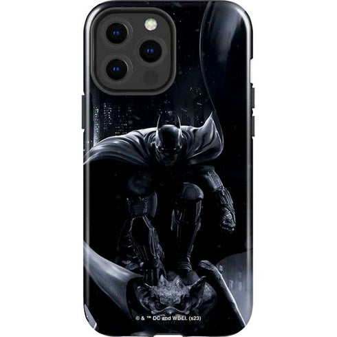 DC Comics Arkham Origins Batman In action pose iPhone 15 Pro Max Impact Case