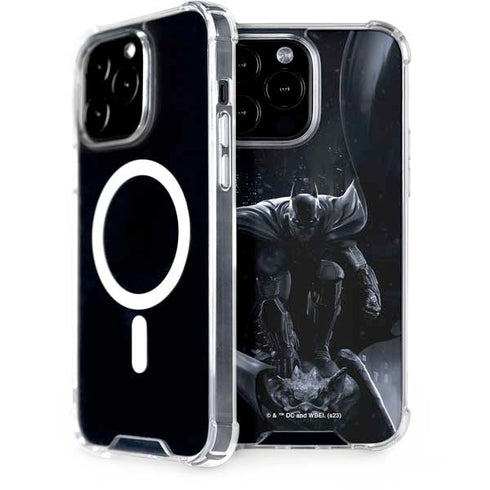 DC Comics Arkham Origins Batman In action pose iPhone 14 Pro Max MagSafe Case