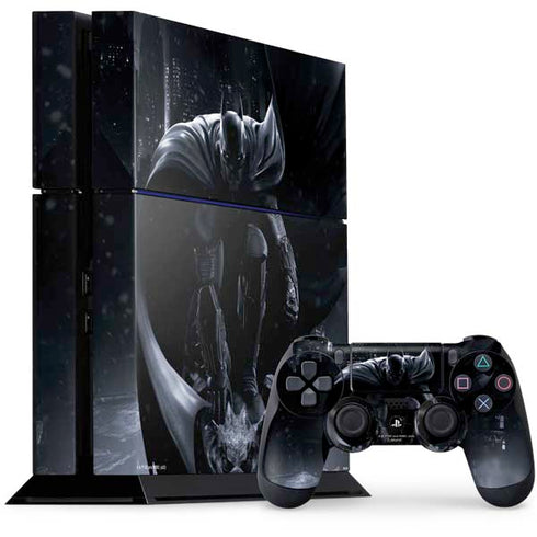 DC Comics Arkham Origins Batman In action pose PS4 Console and Controller Bundle Skin