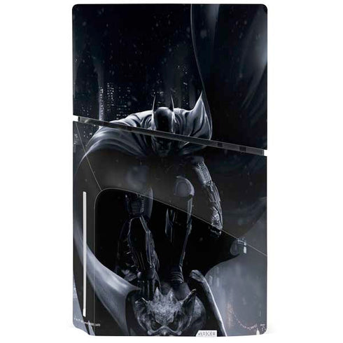 DC Comics Arkham Origins Batman In action pose PS5 Slim Disk Console Skin