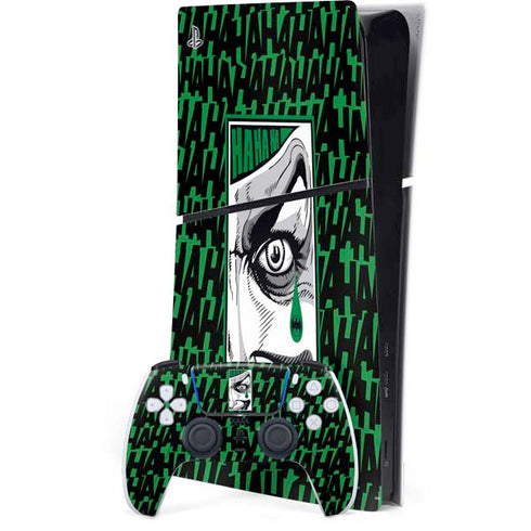 DC Comics The Joker Teardrop Card PS5 Slim Digital Edition Console Skin
