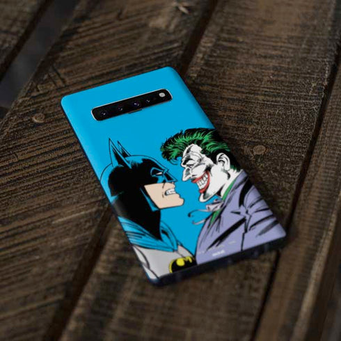 DC Comics The Joker vs Batman Vintage art Galaxy S10 Skin