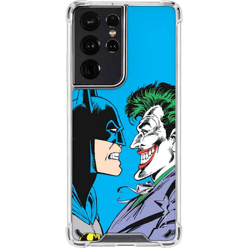 DC Comics The Joker vs Batman Vintage art Galaxy S21 Ultra 5G Clear Case