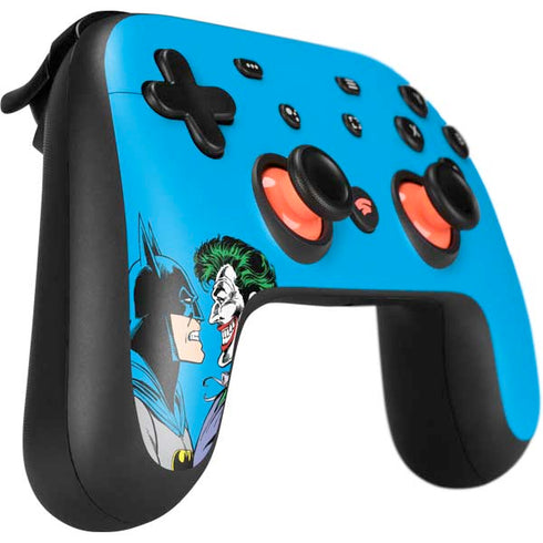 DC Comics The Joker vs Batman Vintage art Google Stadia Controller Skin