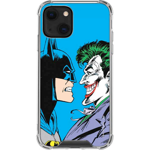 DC Comics The Joker vs Batman Vintage art iPhone 14 Clear Case