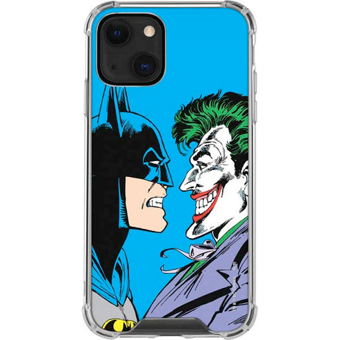 DC Comics The Joker vs Batman Vintage art iPhone 14 Plus Clear Case