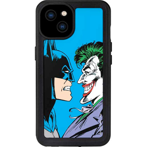 DC Comics The Joker vs Batman Vintage art iPhone 15 Plus Waterproof Case