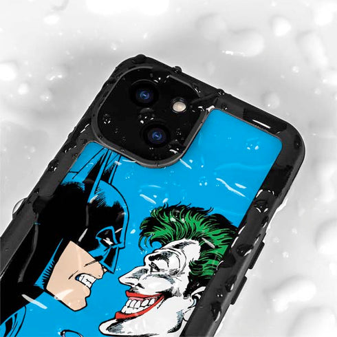 DC Comics The Joker vs Batman Vintage art iPhone 15 Plus Waterproof Case