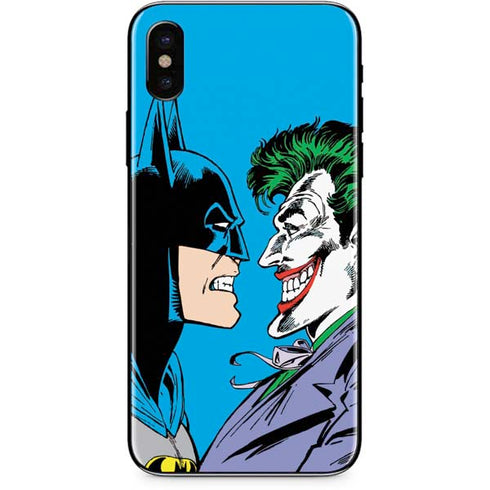 DC Comics The Joker vs Batman Vintage art iPhone XS Skin