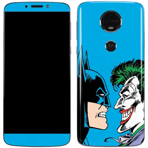 DC Comics The Joker vs Batman Vintage art Moto E5 Plus Skin