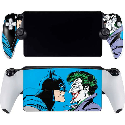 DC Comics The Joker vs Batman Vintage art PlayStation Portal Remote Player Skin