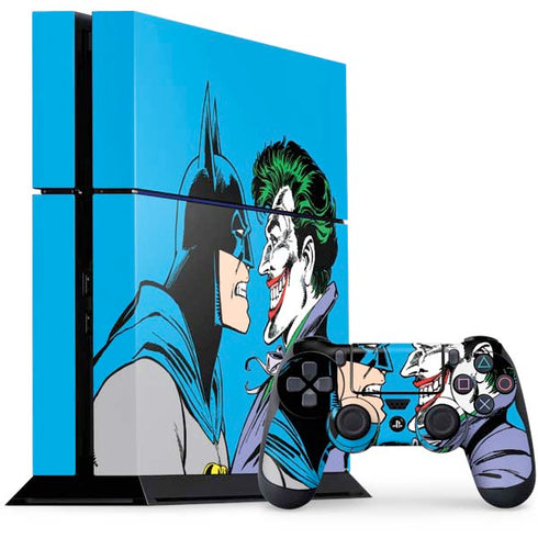 DC Comics The Joker vs Batman Vintage art PS4 Console and Controller Bundle Skin