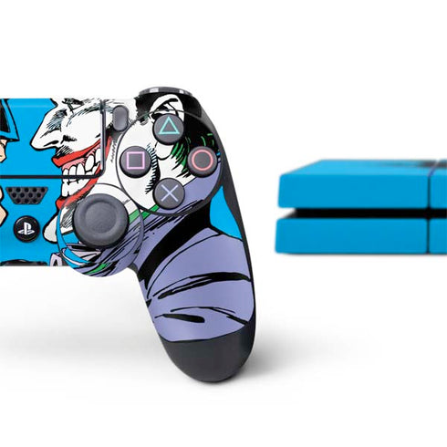 DC Comics The Joker vs Batman Vintage art PS4 Console and Controller Bundle Skin