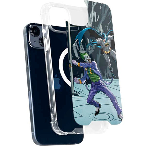 DC Comics The Joker vs Batman Art iPhone 15 Plus MagSafe Case