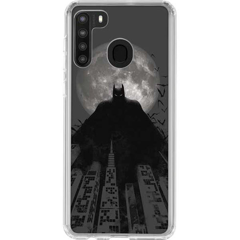 DC Comics Batman On City with Moon Art Galaxy A21 Clear Case