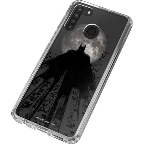 DC Comics Batman On City with Moon Art Galaxy A21 Clear Case