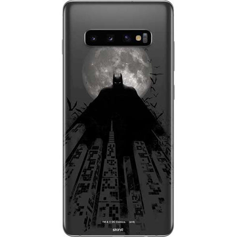DC Comics Batman On City with Moon Art Galaxy S10 Plus Skin