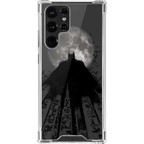 DC Comics Batman On City with Moon Art Galaxy S22 Ultra Clear Case