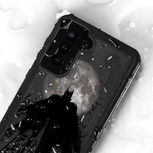 DC Comics Batman On City with Moon Art Galaxy S23 Plus Waterproof Case