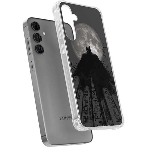 DC Comics Batman On City with Moon Art Galaxy S24 Plus Clear Case