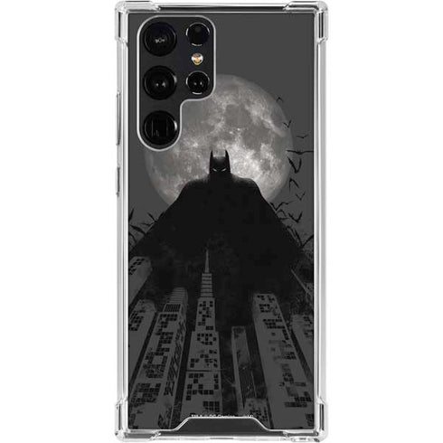 DC Comics Batman On City with Moon Art Galaxy S24 Ultra Clear Case