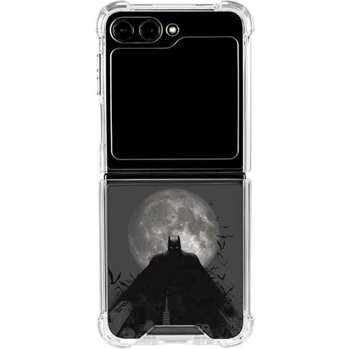 DC Comics Batman On City with Moon Art Galaxy Z Flip5 5G Clear Case