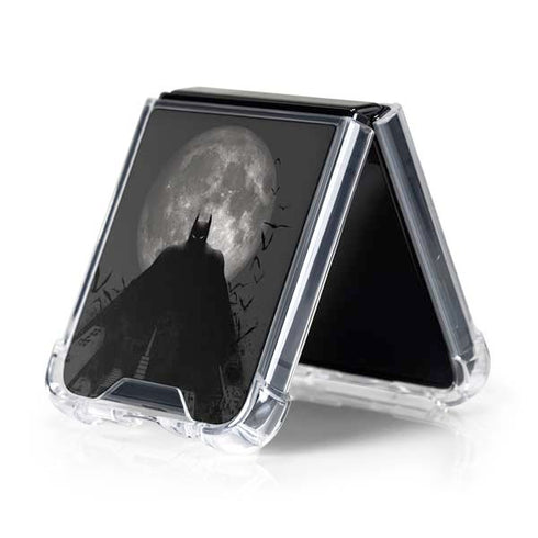 DC Comics Batman On City with Moon Art Galaxy Z Flip5 5G Clear Case