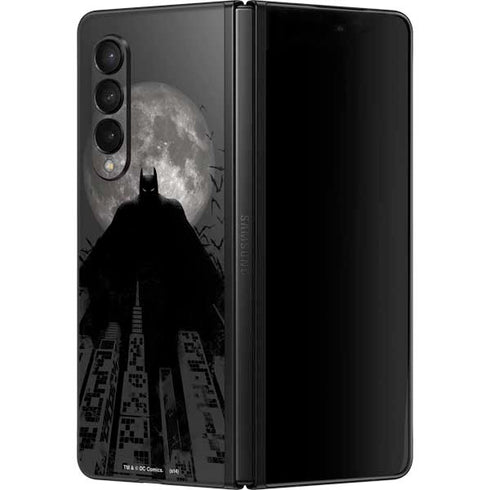 DC Comics Batman On City with Moon Art Galaxy Z Fold3 5G Skin