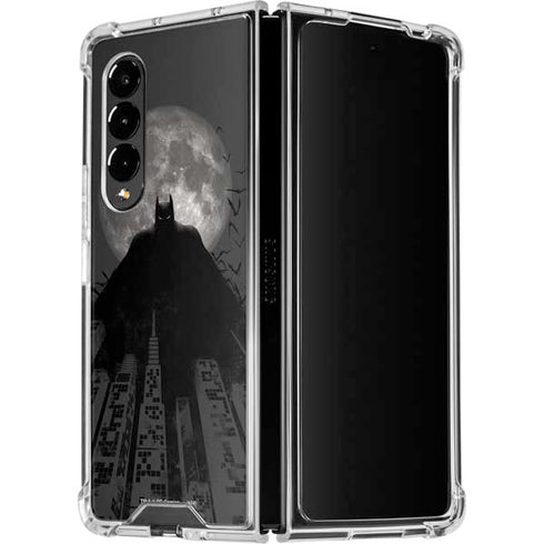 DC Comics Batman On City with Moon Art Galaxy Z Fold4 5G Clear Case