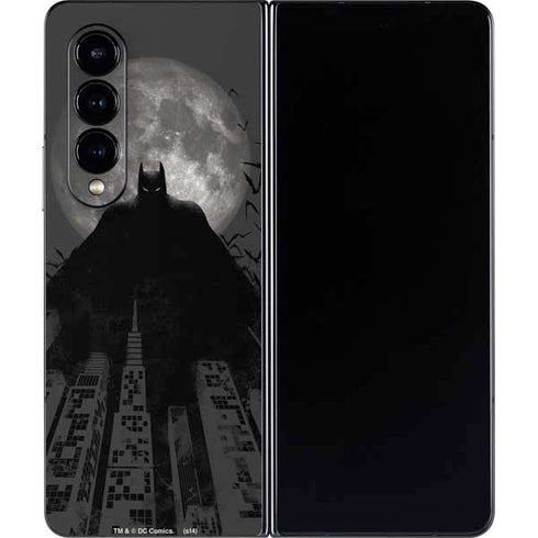 DC Comics Batman On City with Moon Art Galaxy Z Fold4 5G Skin