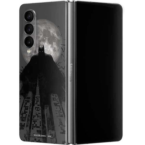 DC Comics Batman On City with Moon Art Galaxy Z Fold4 5G Skin