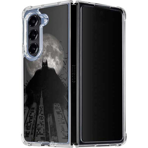 DC Comics Batman On City with Moon Art Galaxy Z Fold5 5G Clear Case