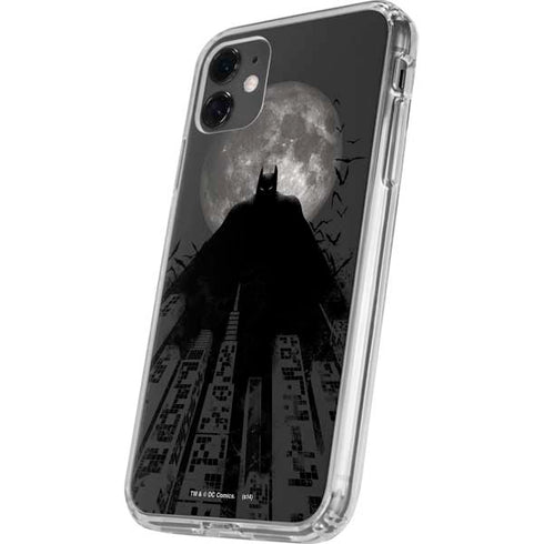 DC Comics Batman On City with Moon Art iPhone 11 Clear Case