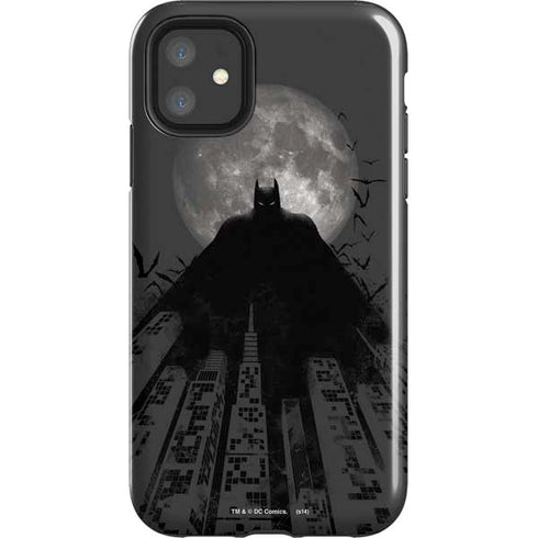 DC Comics Batman On City with Moon Art iPhone 11 Impact Case